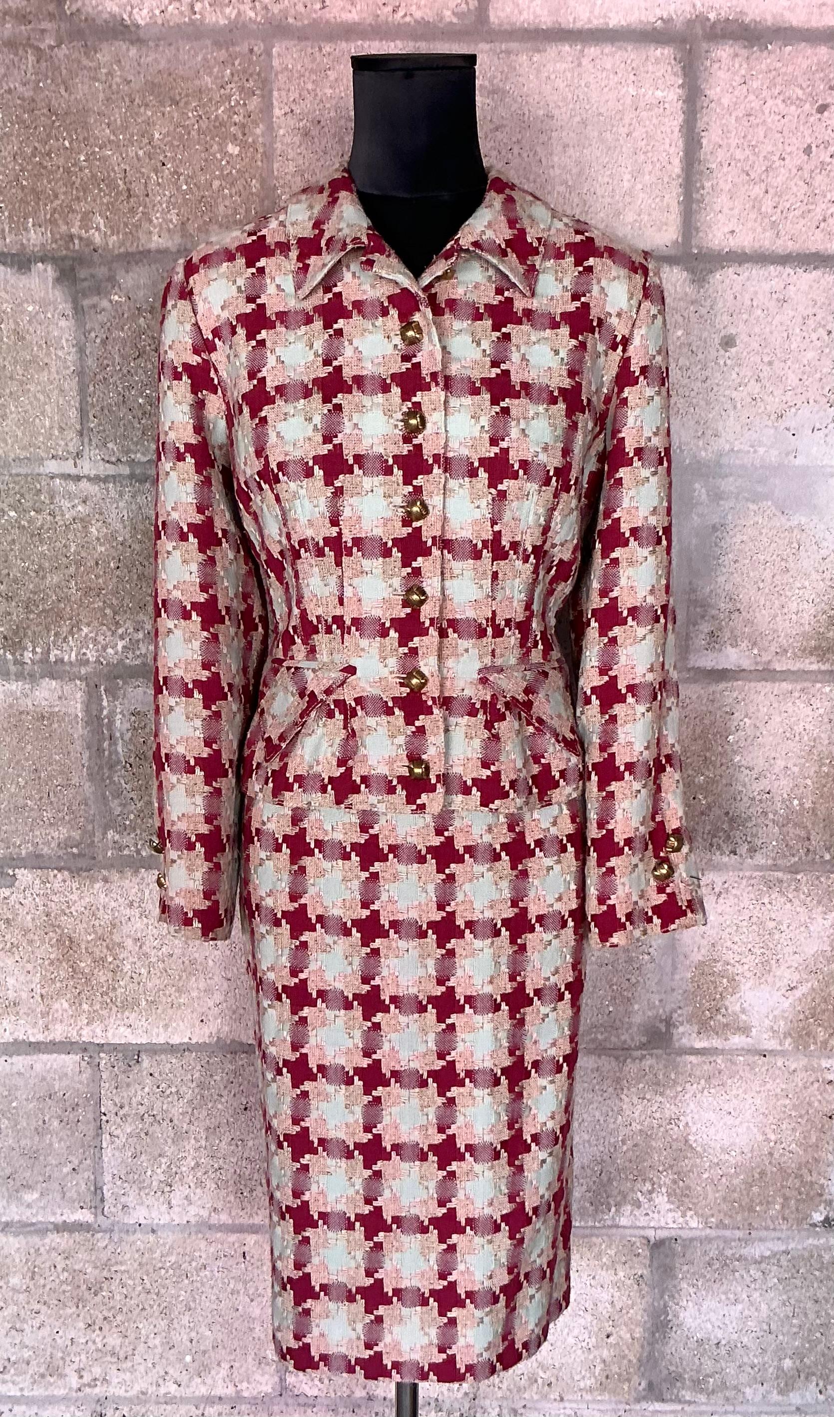 Vintage Valentino Woven Skirt Suit For Sale 11