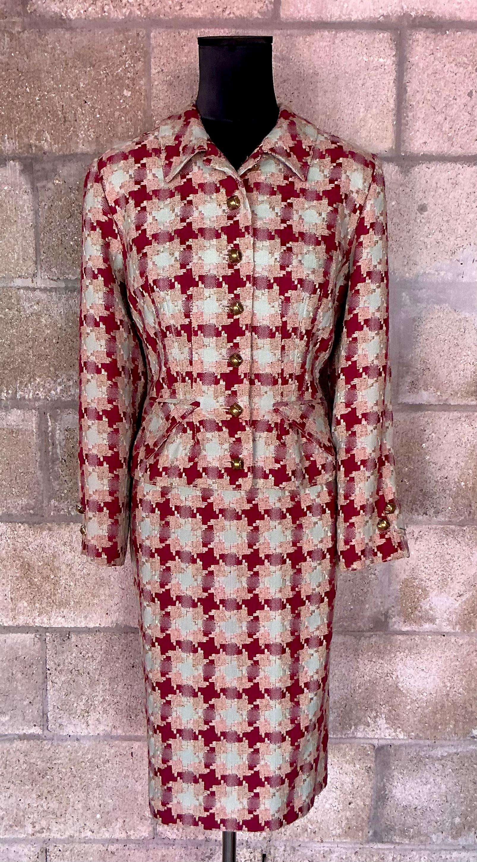 Vintage Valentino Woven Skirt Suit For Sale 12