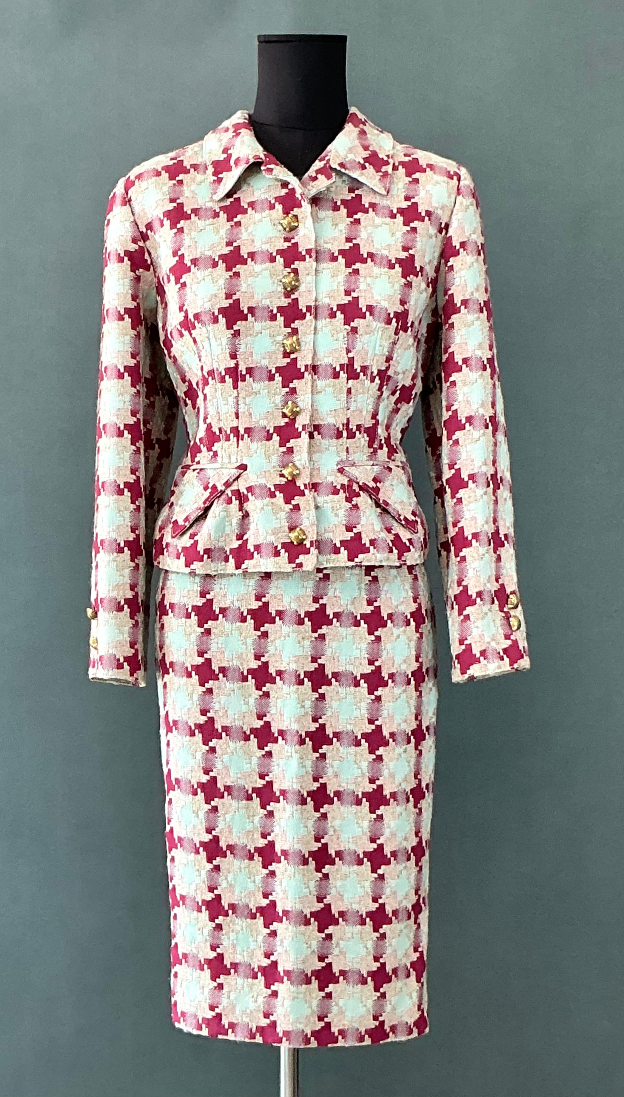 Women's or Men's Vintage Valentino Woven Skirt Suit For Sale