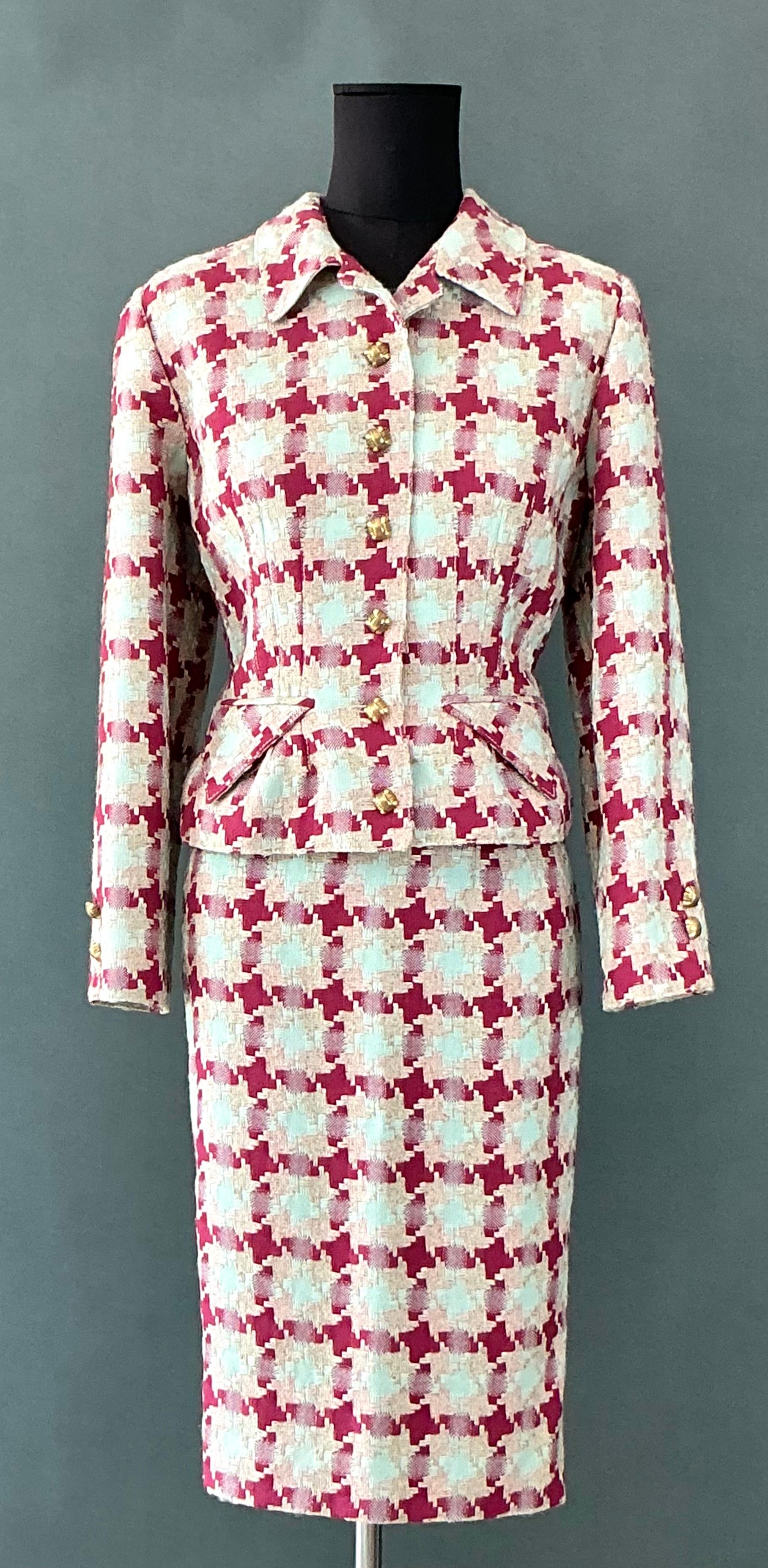 Vintage Valentino Woven Skirt Suit For Sale 1