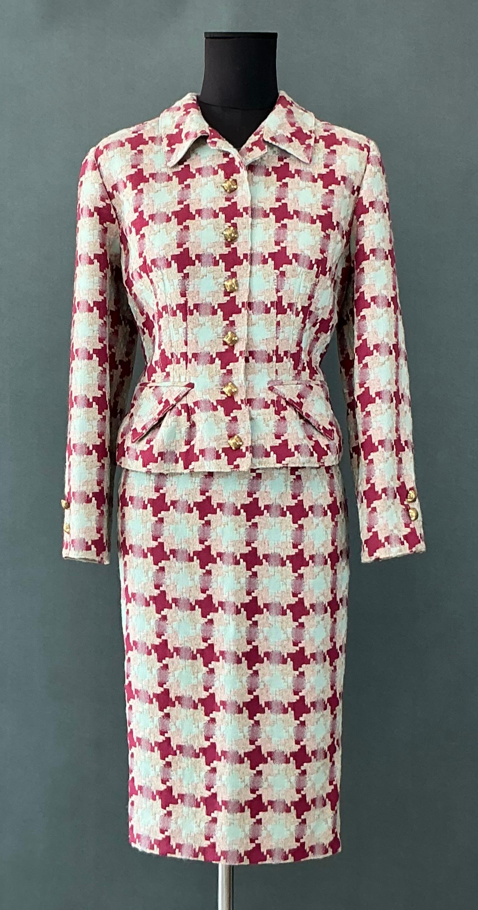 Vintage Valentino Woven Skirt Suit For Sale 2