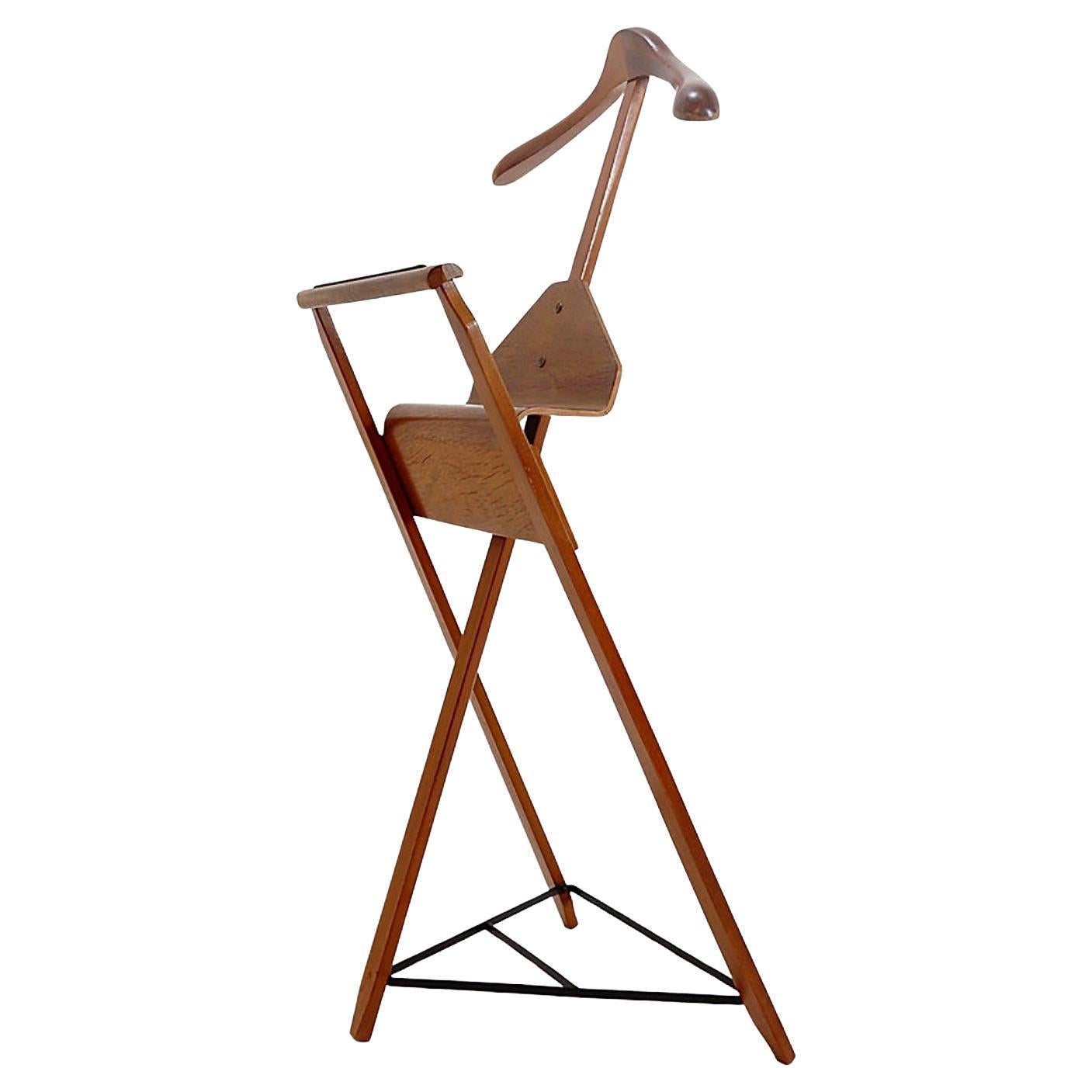 Vintage Valet stand by Lucien De Roeck for Bois Manu - Belgium 1950s