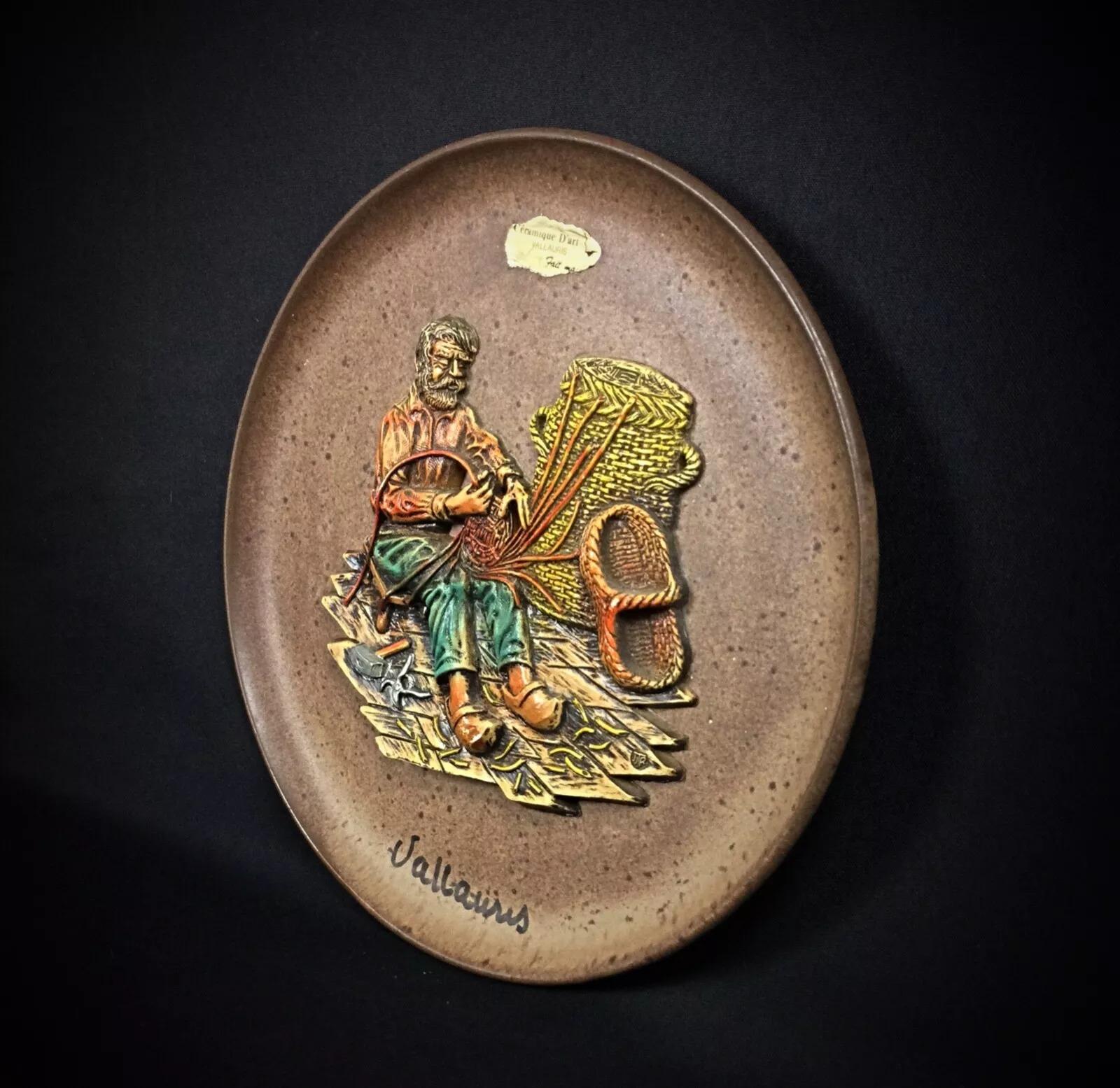 Unknown Vintage Vallauris Ceramic Plate with 