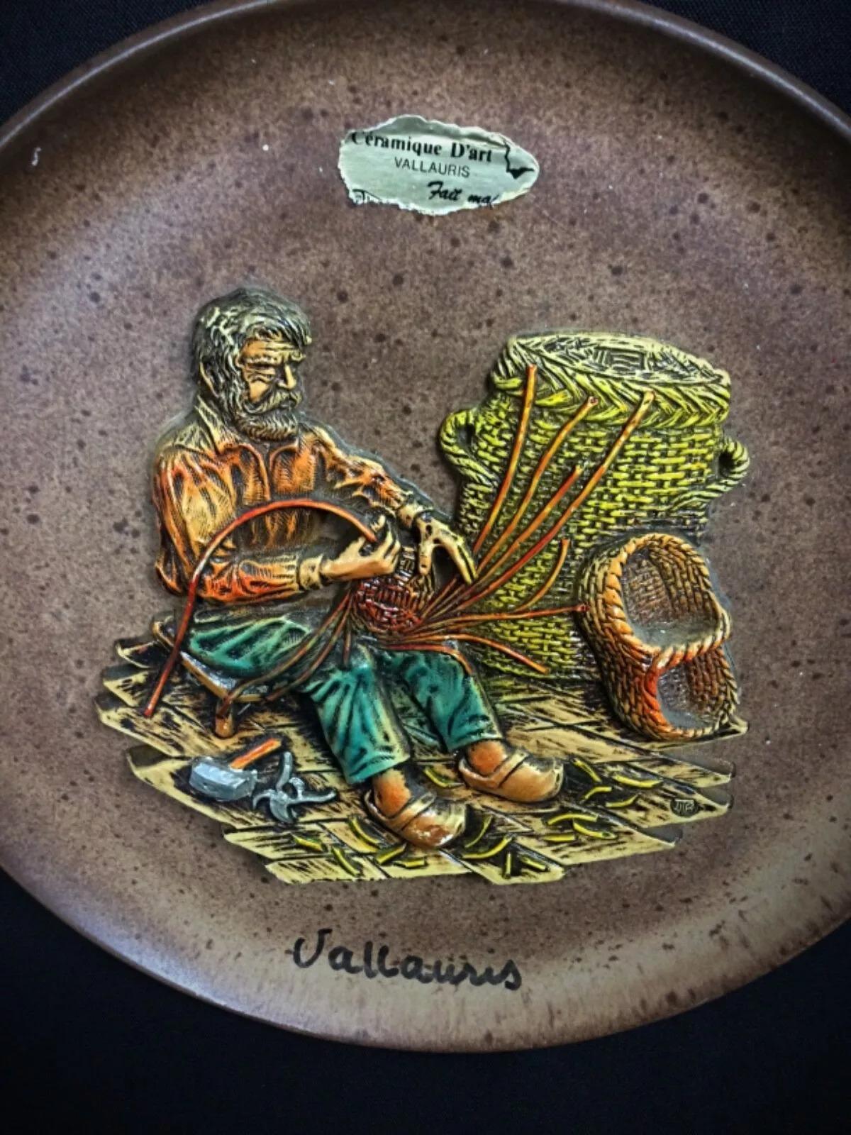 Vintage Vallauris Ceramic Plate with 