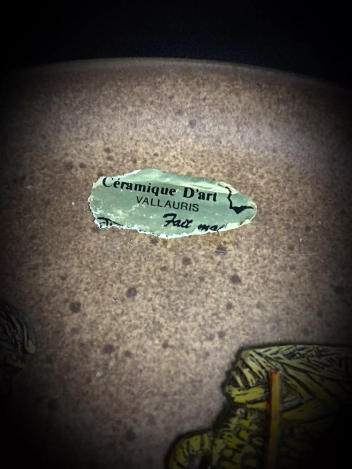 Vintage Vallauris Ceramic Plate with 
