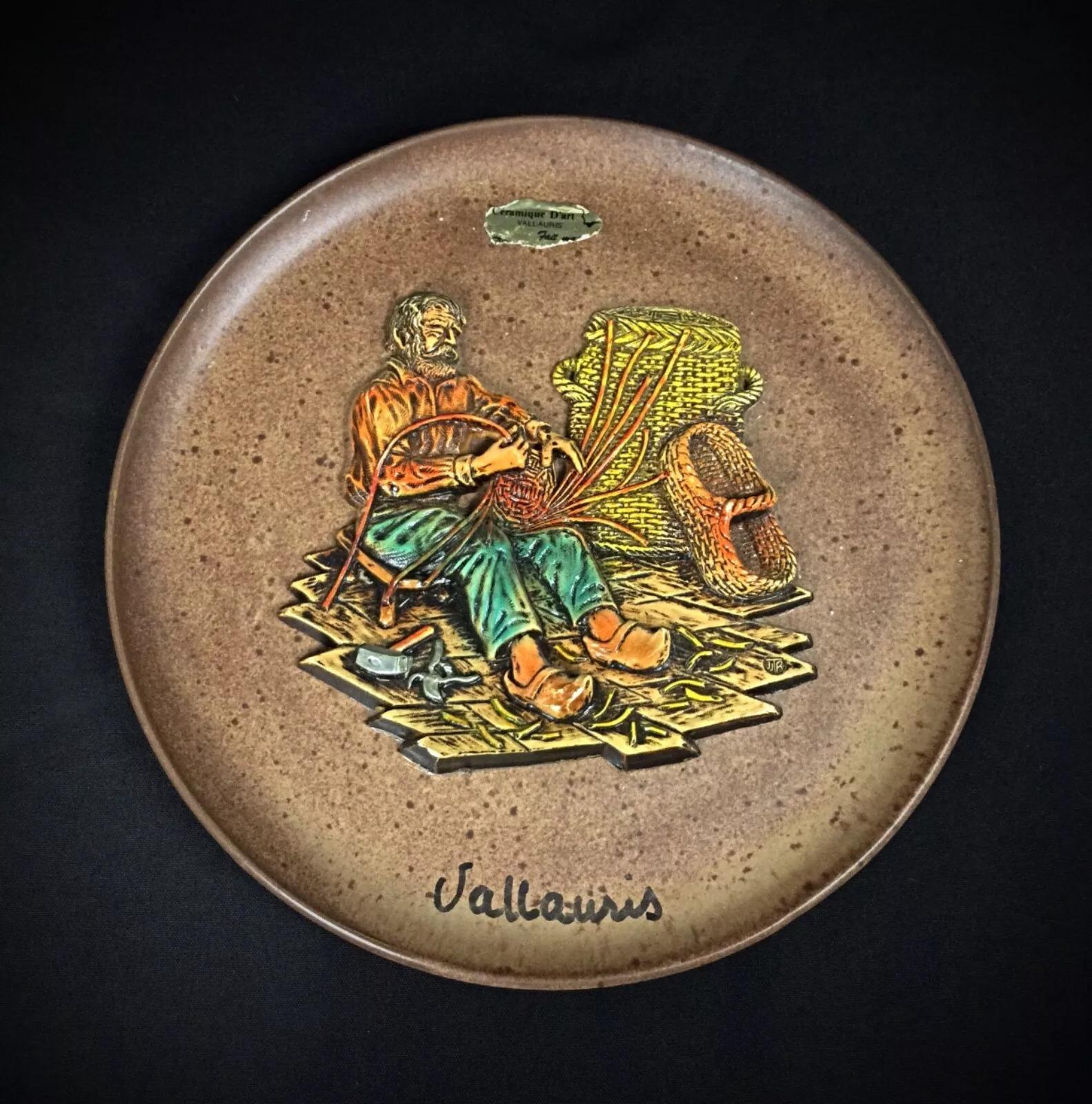 Vintage Vallauris Ceramic Plate with 
