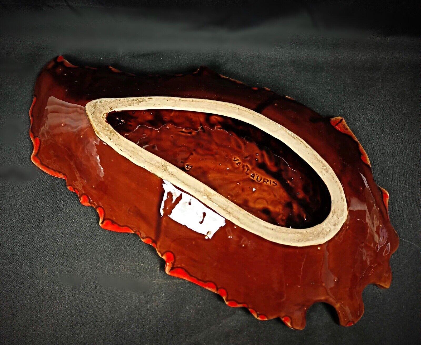 Vintage Vallauris Large Dish – 50 cm Pocket Tray with Signature - 2Y197 In Good Condition For Sale In Bordeaux, FR