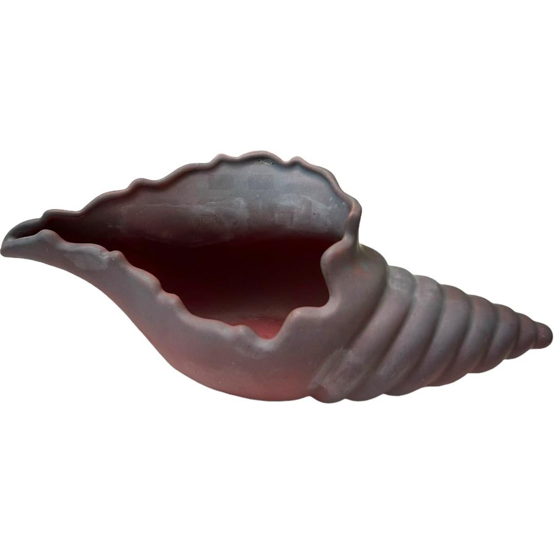 Art Nouveau Vintage Van Briggle Dark Mauve Pottery Conch Sea Shell ~ Colorado Springs For Sale