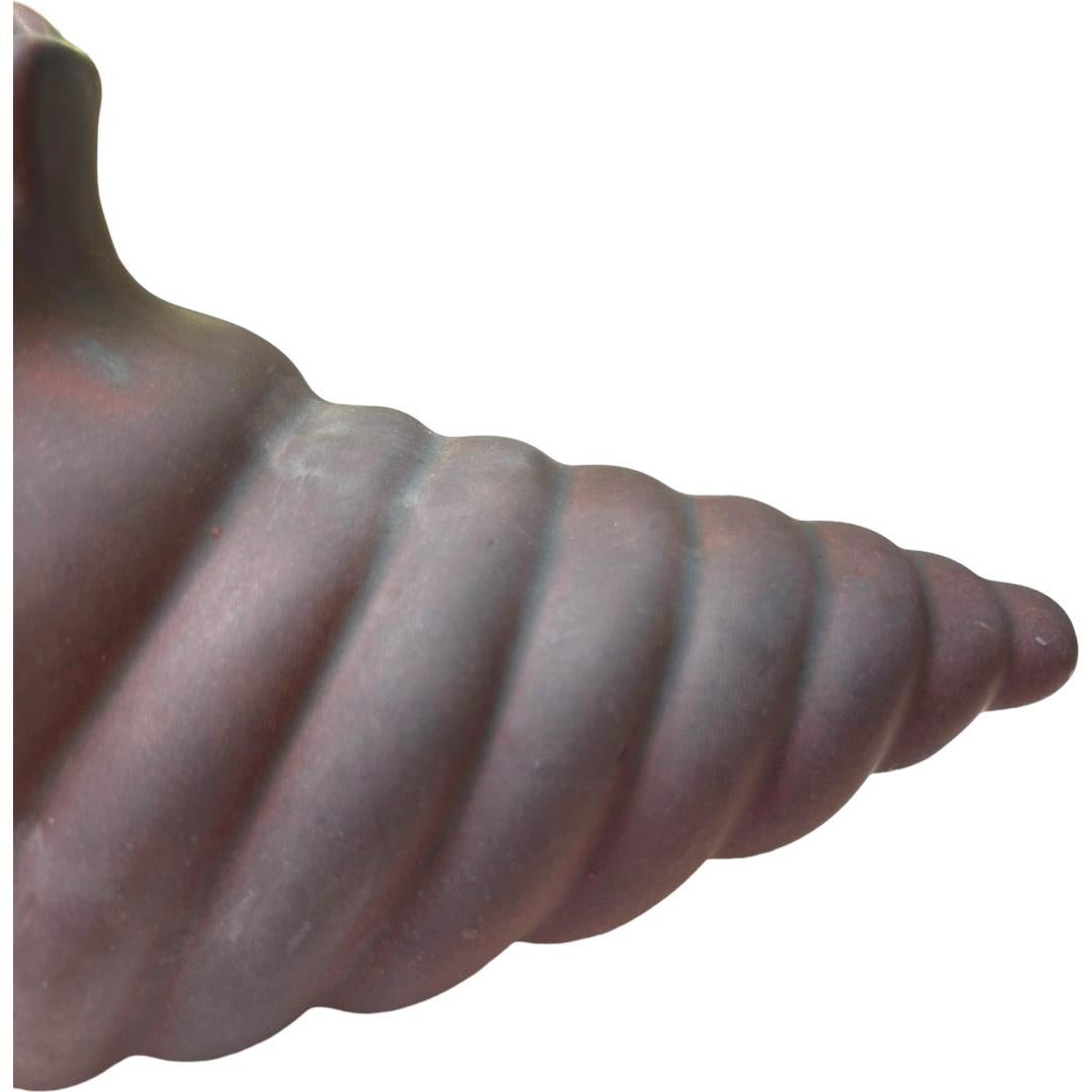 American Vintage Van Briggle Dark Mauve Pottery Conch Sea Shell ~ Colorado Springs For Sale