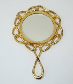 Vintage Van Cleef & Arpels Gilt Compact Hand Mirror