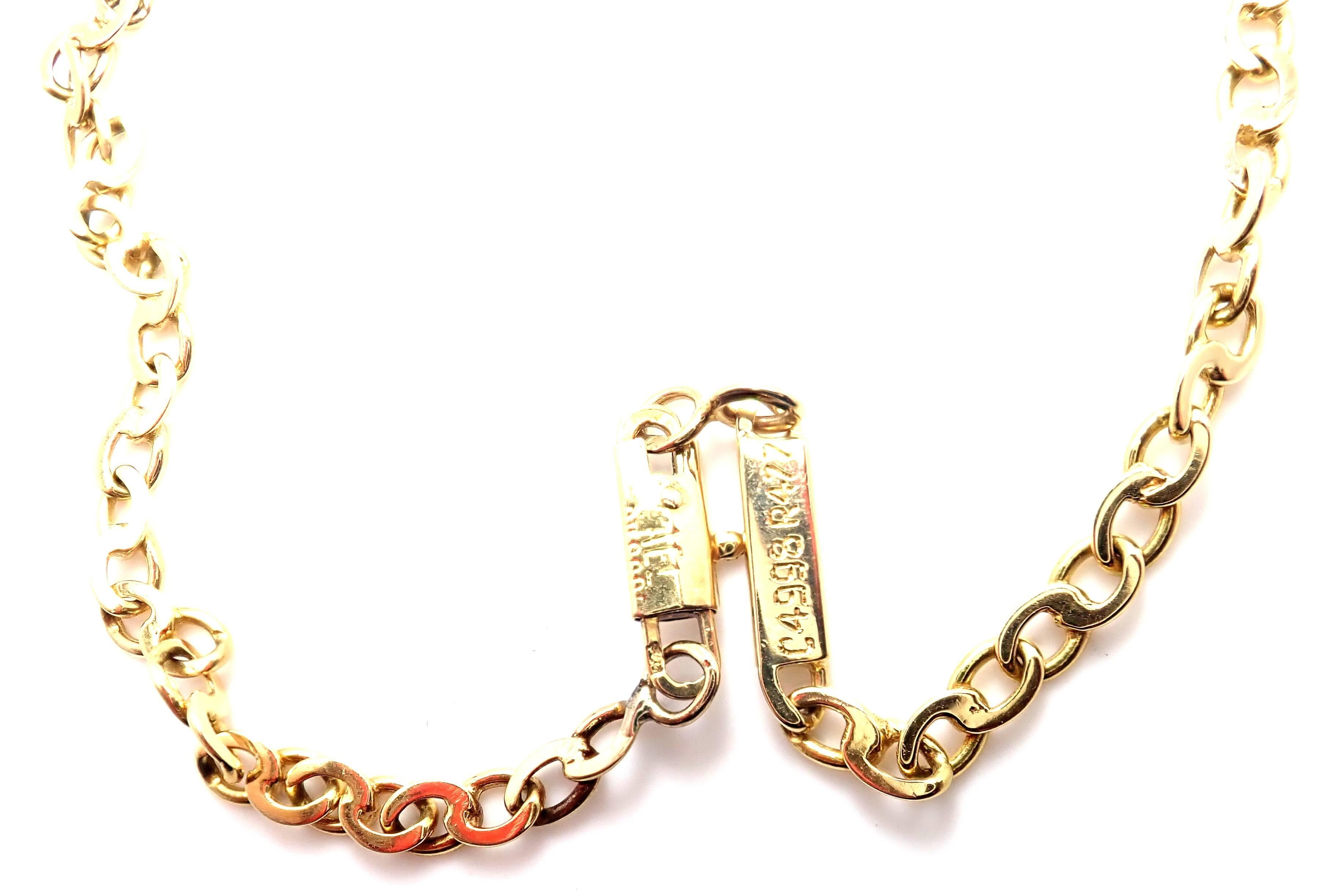 Vintage Van Cleef & Arpels Link Chain Aquarius Yellow Gold Pendant Necklace 4