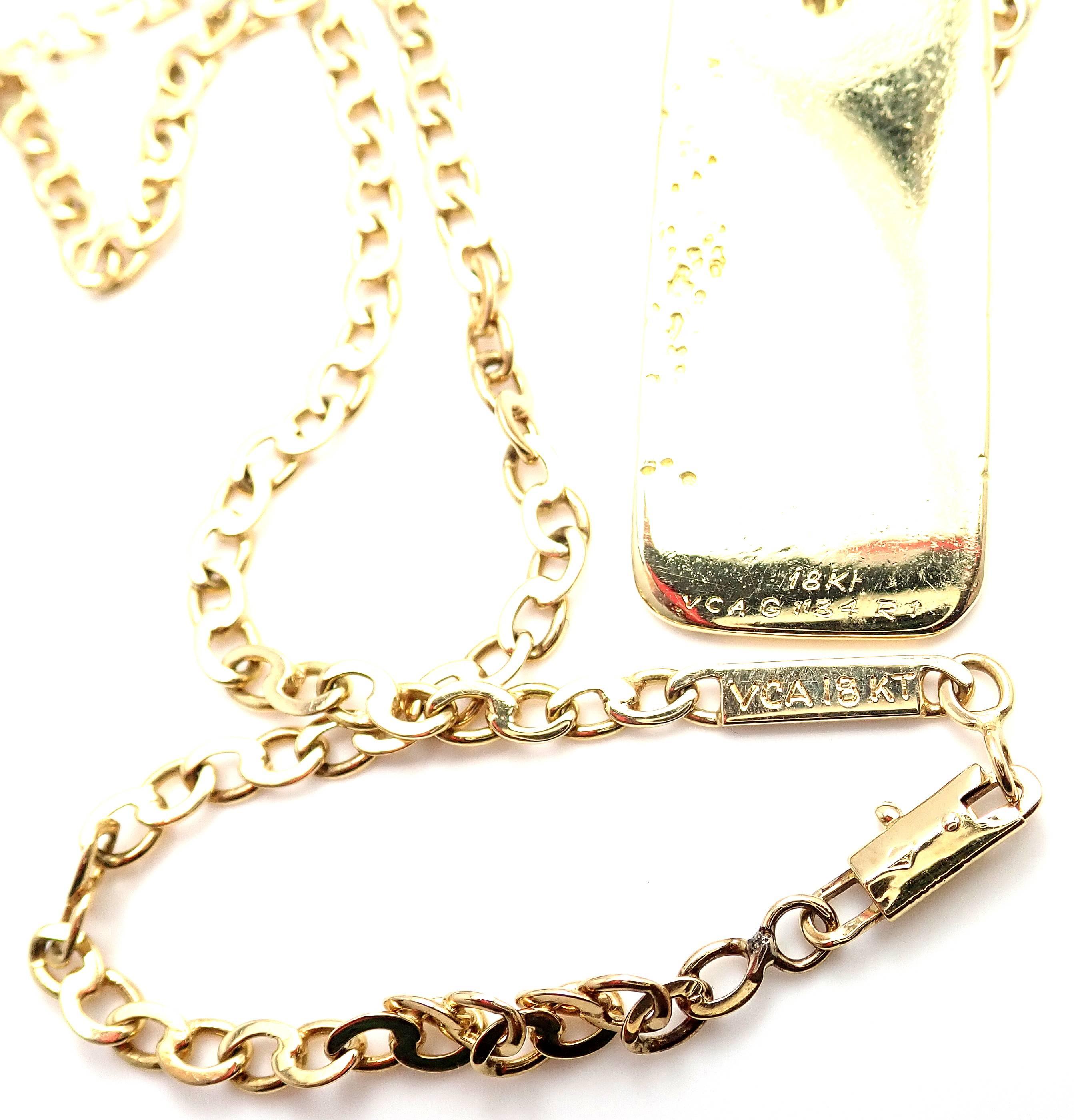 Women's or Men's Vintage Van Cleef & Arpels Link Chain Aquarius Yellow Gold Pendant Necklace