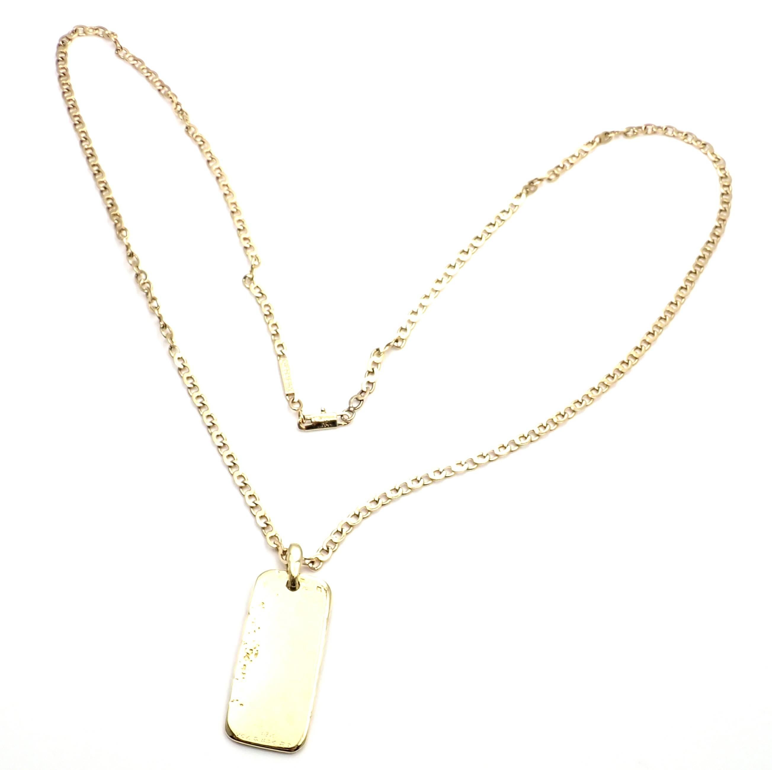 Vintage Van Cleef & Arpels Link Chain Aquarius Yellow Gold Pendant Necklace 1