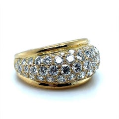 Vintage Van Cleef and Arpels Diamond 18 Karat Yellow Gold Ring