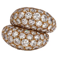Vintage Van Cleef and Arpels Diamond and Gold Double Bombé Ring, Circa 1980
