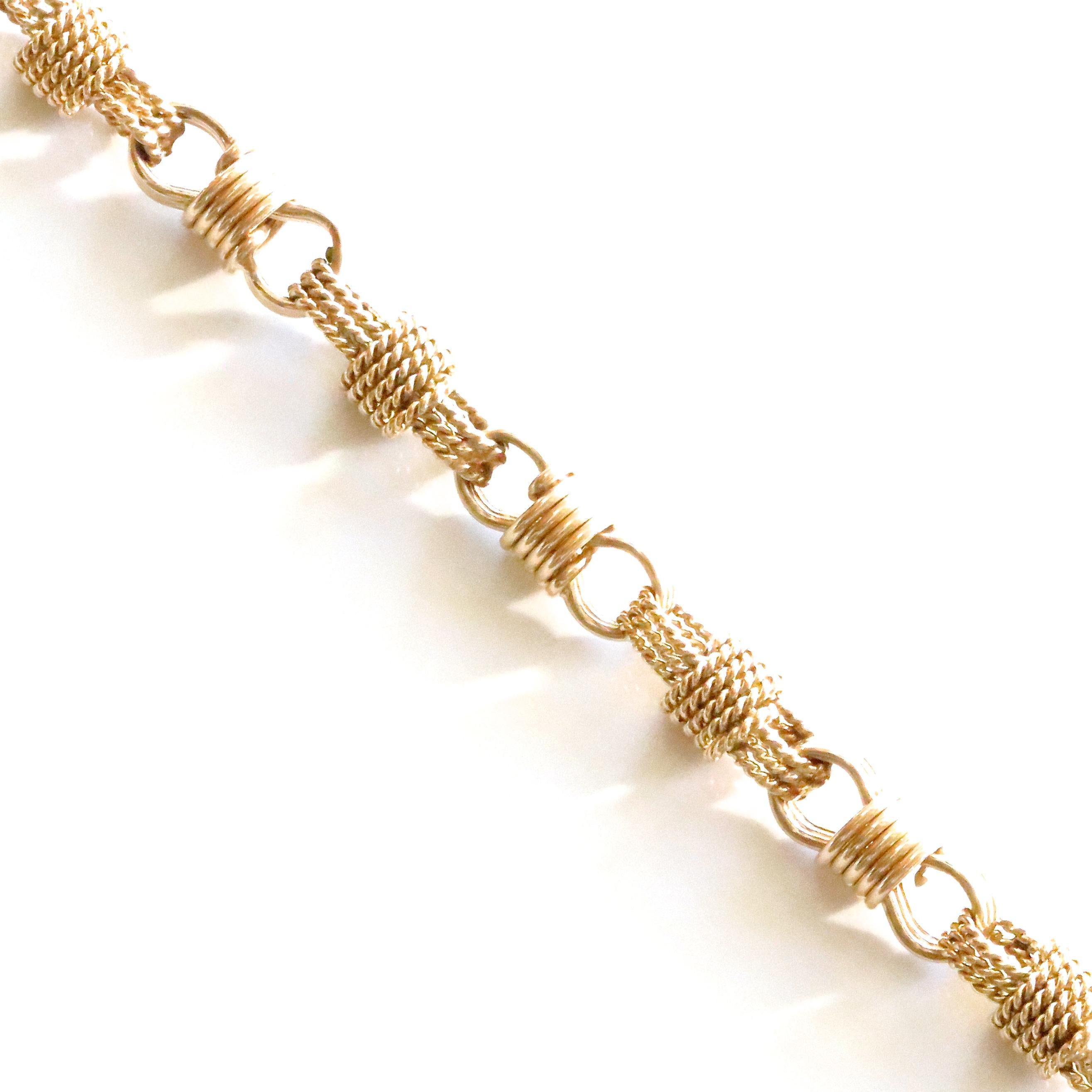 Substantial, bold solid gold bracelets are the hottest trend of this year. Wear this bracelet with an all-black outfit for a dramatic accent or with neutral tones to complete your look. The solid gold looks unique due to the unusual braided