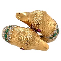 Vintage Van Cleef & Arpels 18 Karat Gold Diamond Duck Ring