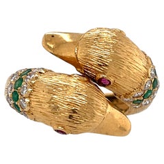 Anello vintage Van Cleef & Arpels con diamante e anatra in oro 18 carati