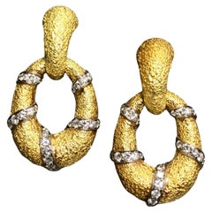 Used Van Cleef & Arpels 18K Diamond Large Door Knocker Earrings 