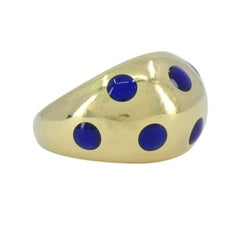 Anello vintage Van Cleef & Arpels in oro 18 carati con smalto blu