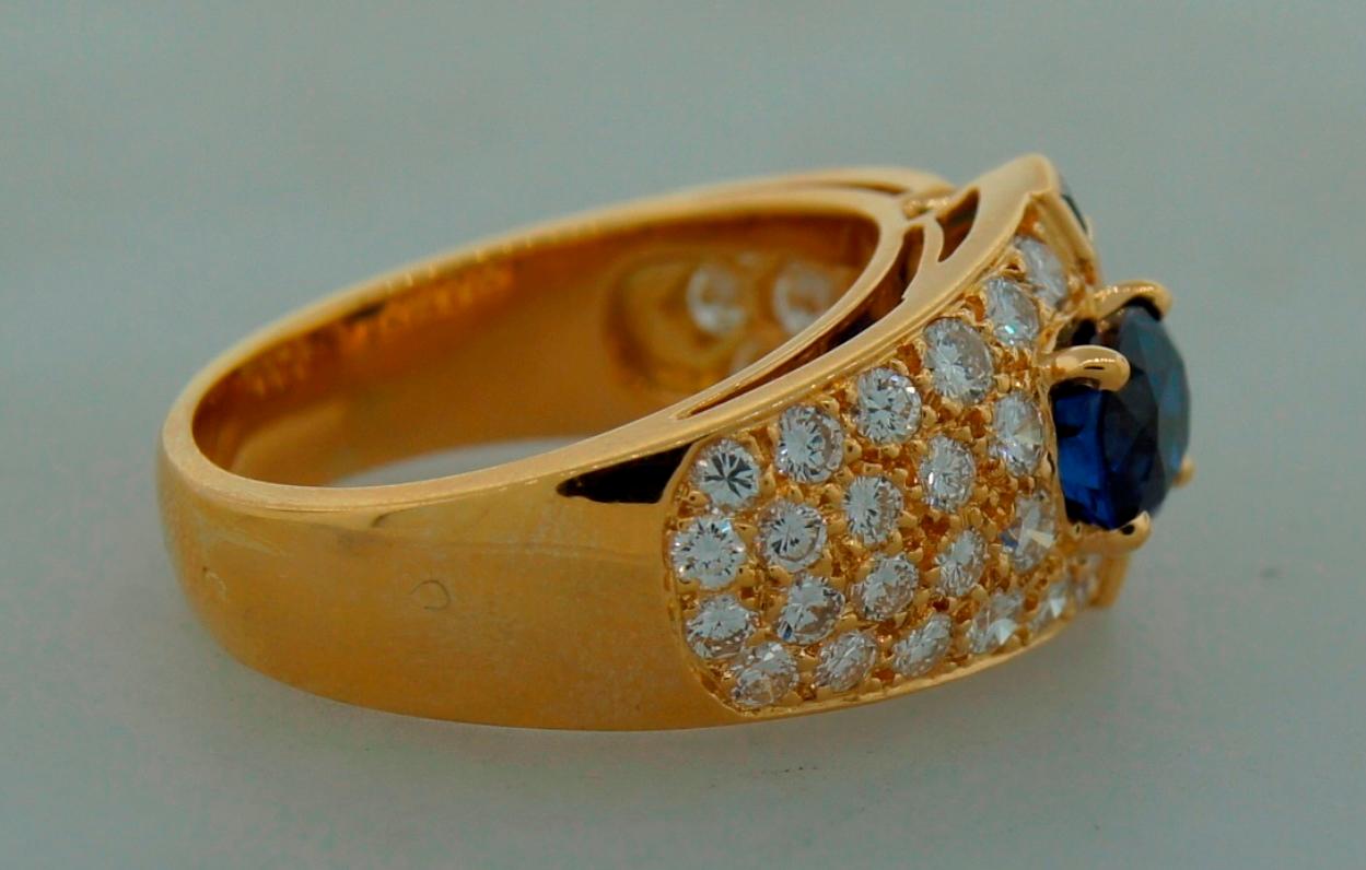 Mixed Cut Vintage Van Cleef & Arpels 18k Gold Buckle Ring For Sale