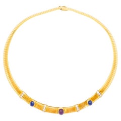 Vintage Van Cleef & Arpels Collana in oro 18k Zaffiri Rubino Diamanti