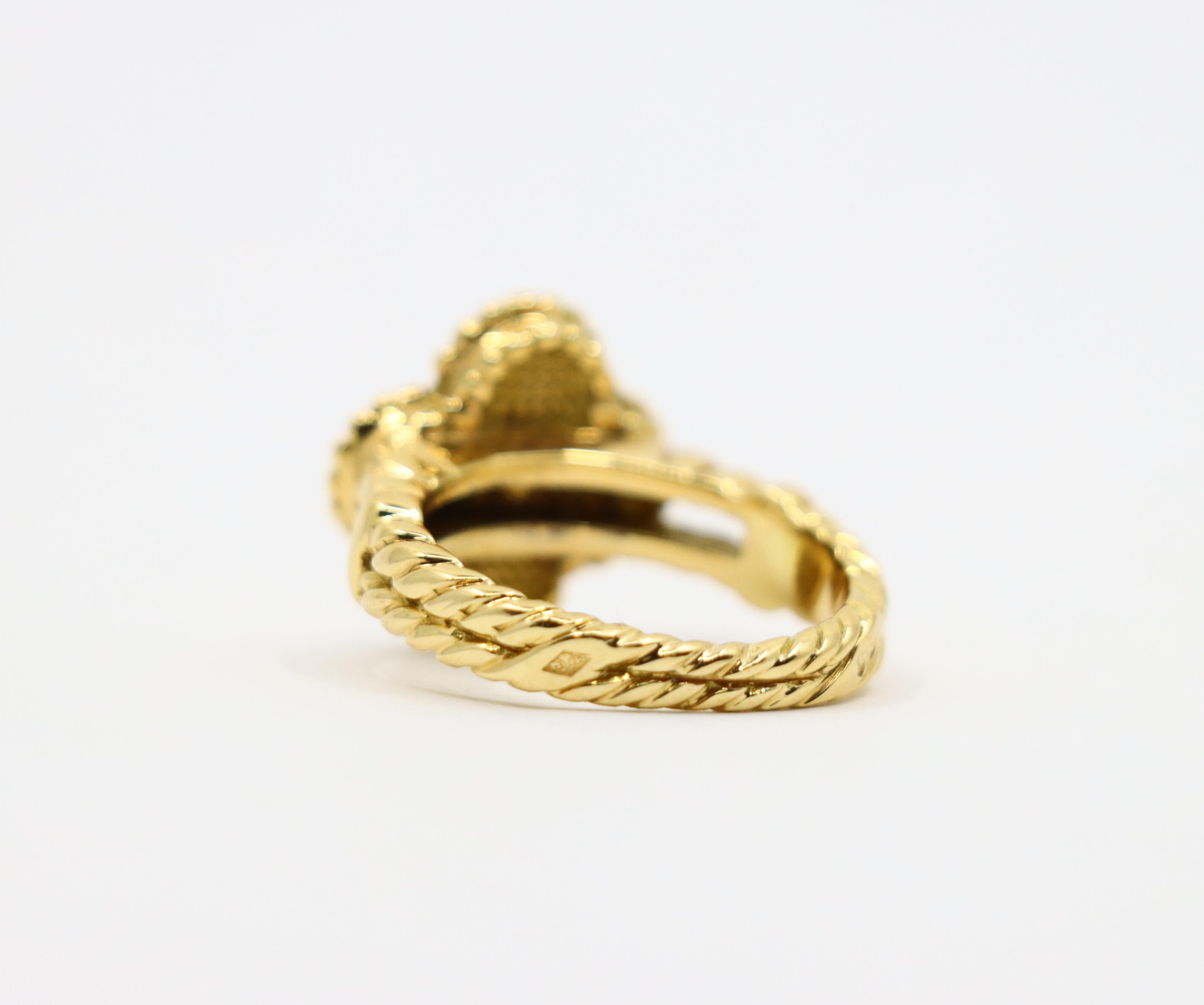 Vintage Van Cleef & Arpels 18K Gold Diamond Alhambra Ring 1