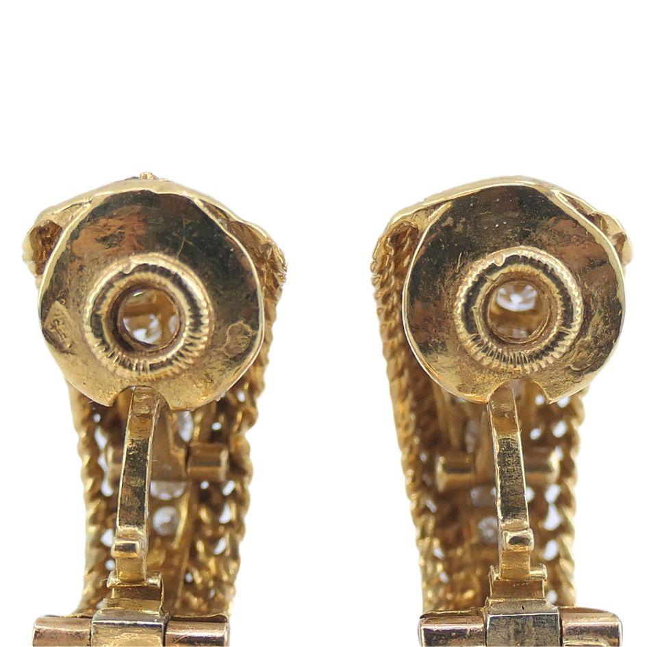 Vintage Van Cleef & Arpels 18k Gold Diamond Gemstone Interchangeable Earrings For Sale 10