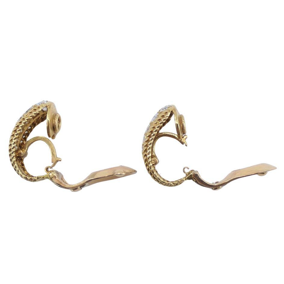 Vintage Van Cleef & Arpels 18k Gold Diamond Gemstone Interchangeable Earrings For Sale 12