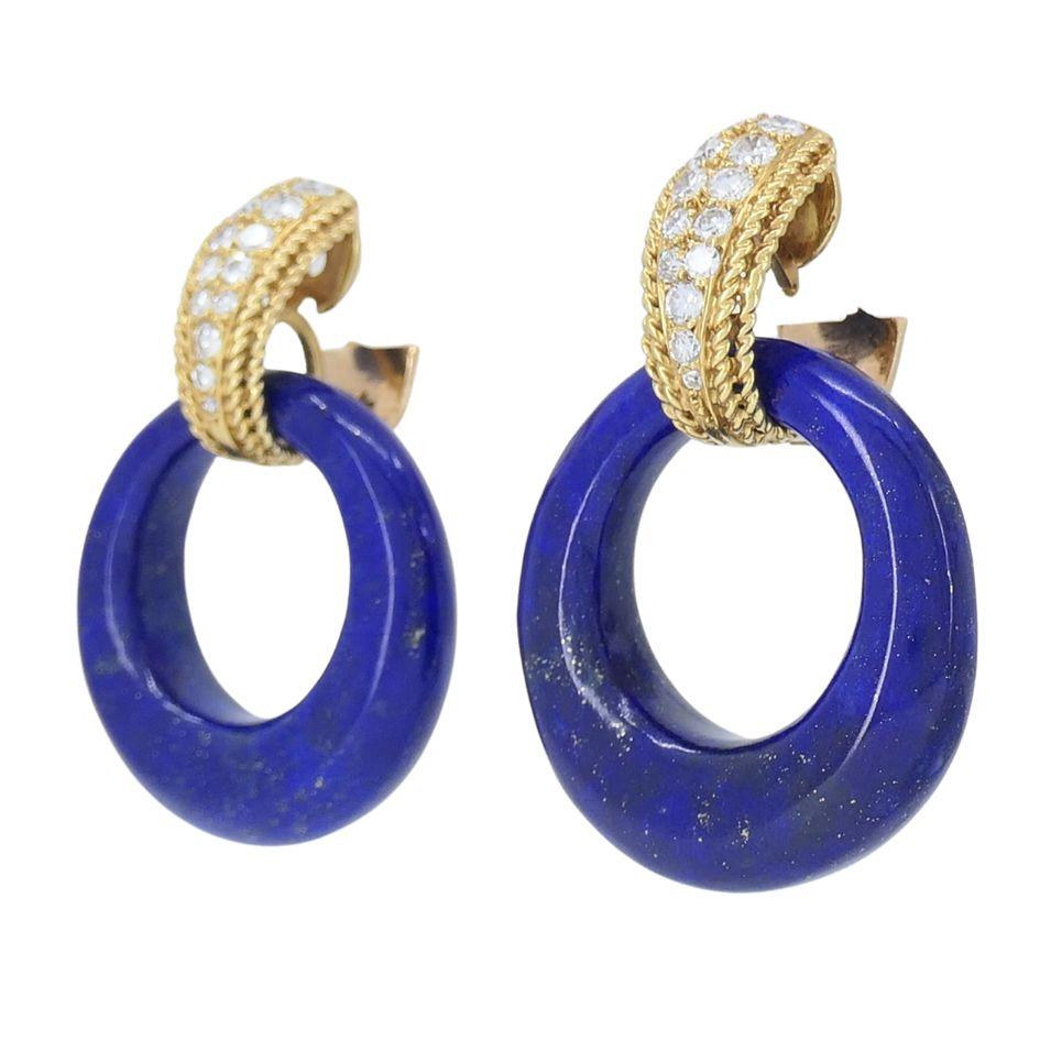 Vintage Van Cleef & Arpels 18k Gold Diamond Gemstone Interchangeable Earrings For Sale 2