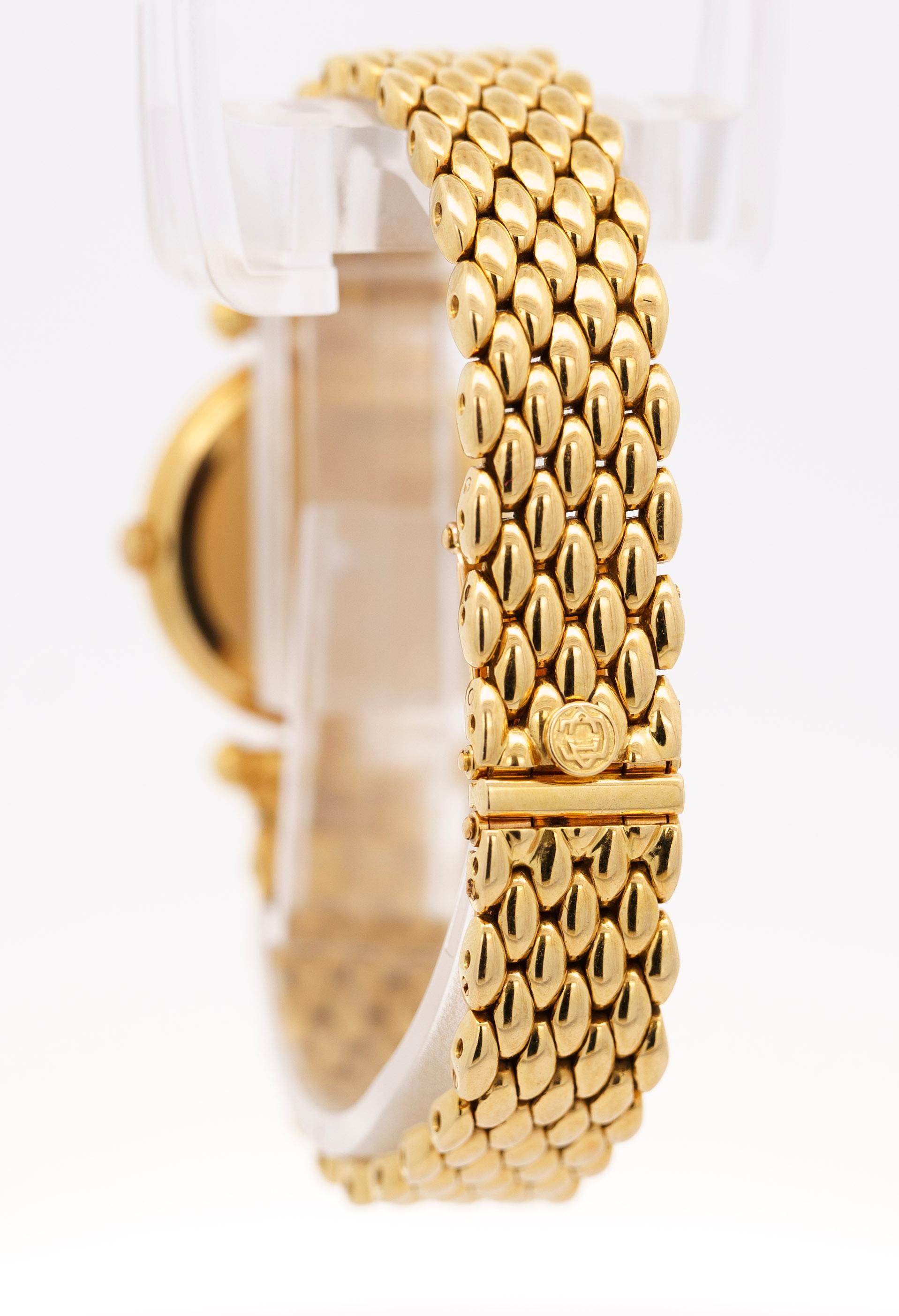 Van Cleef & Arpels 18 Karat Gold Perlmutt-Diamant-Damenarmbanduhr, Vintage im Angebot 1