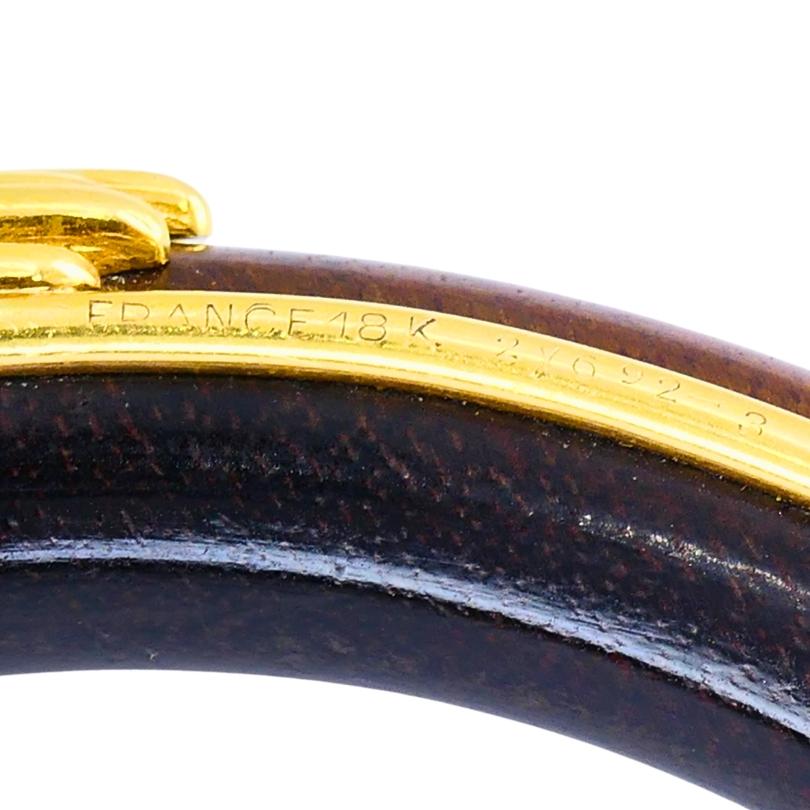 Vintage Van Cleef & Arpels 18k Gold Wood Bangle Bracelet Estate Jewelry For Sale 4
