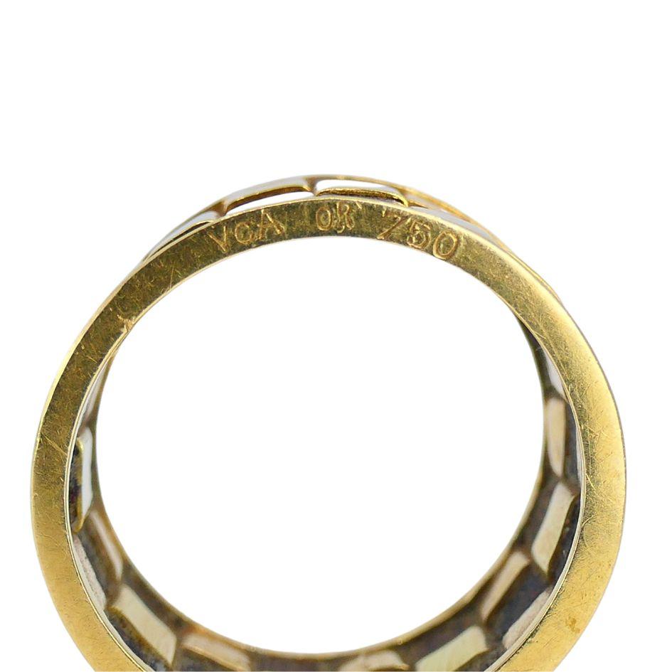 Anello Vintage Van Cleef & Arpels in oro 18k con fascia in legno 5,5 in vendita 4