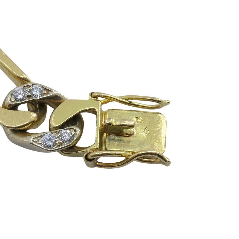 Vintage Van Cleef & Arpels 18k Two-tone Gold Diamond Link Bracelet 6