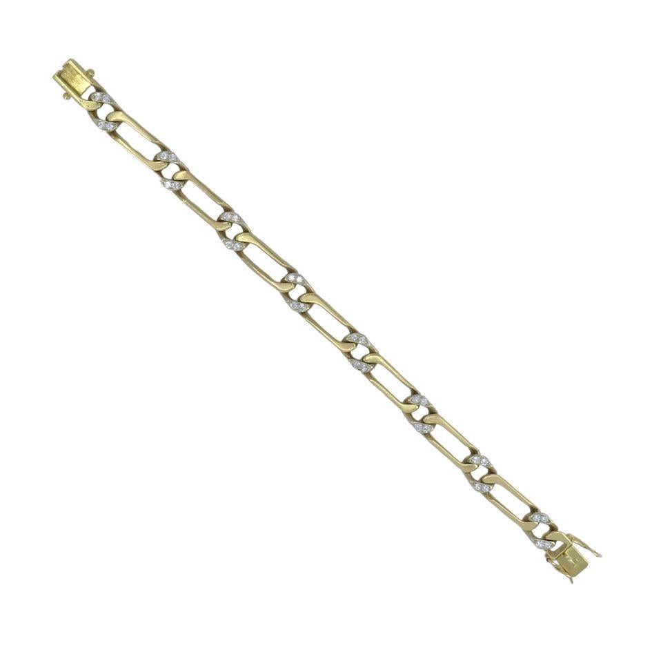Vintage Van Cleef & Arpels 18k Two-tone Gold Diamond Link Bracelet In Good Condition In Beverly Hills, CA