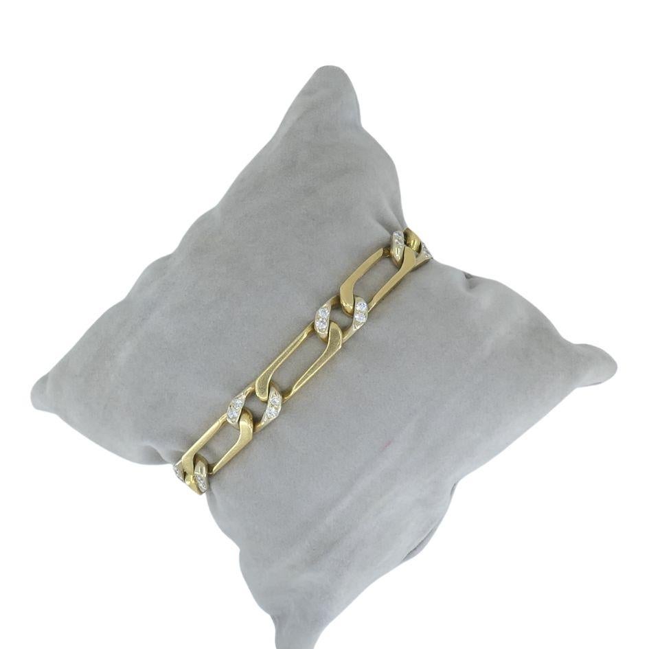 Women's or Men's Vintage Van Cleef & Arpels 18k Two-tone Gold Diamond Link Bracelet