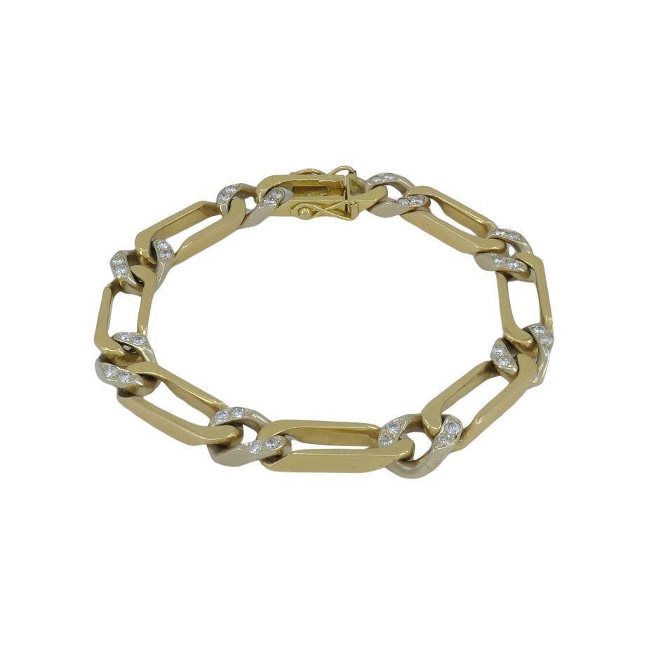 Vintage Van Cleef & Arpels 18k Two-tone Gold Diamond Link Bracelet 1
