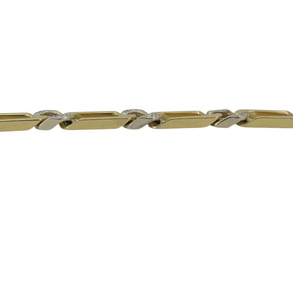 Vintage Van Cleef & Arpels 18k Two-tone Gold Diamond Link Bracelet 4
