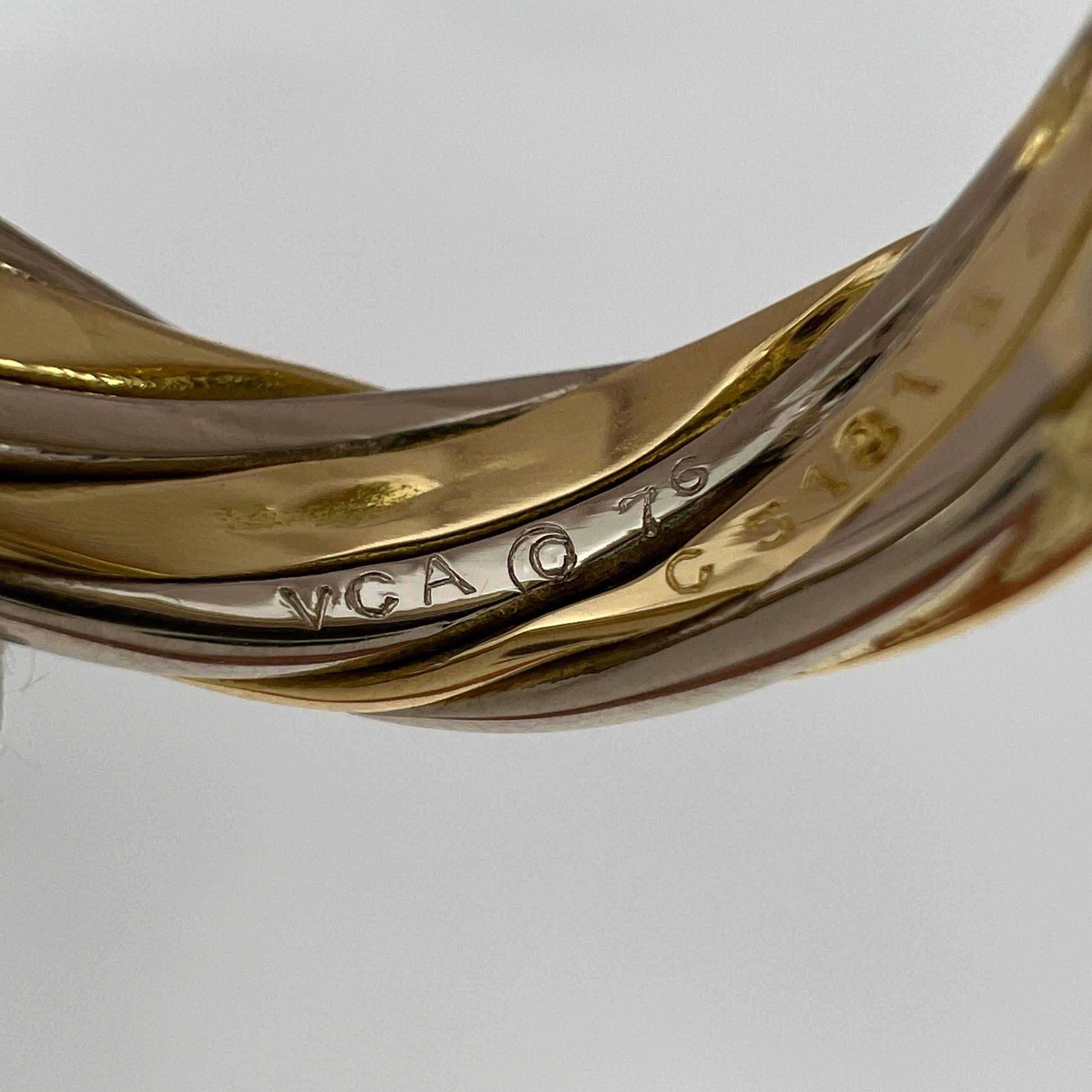 Vintage Van Cleef & Arpels 18k White And Yellow Gold Twist Swirl Band Ring 6mm For Sale 6