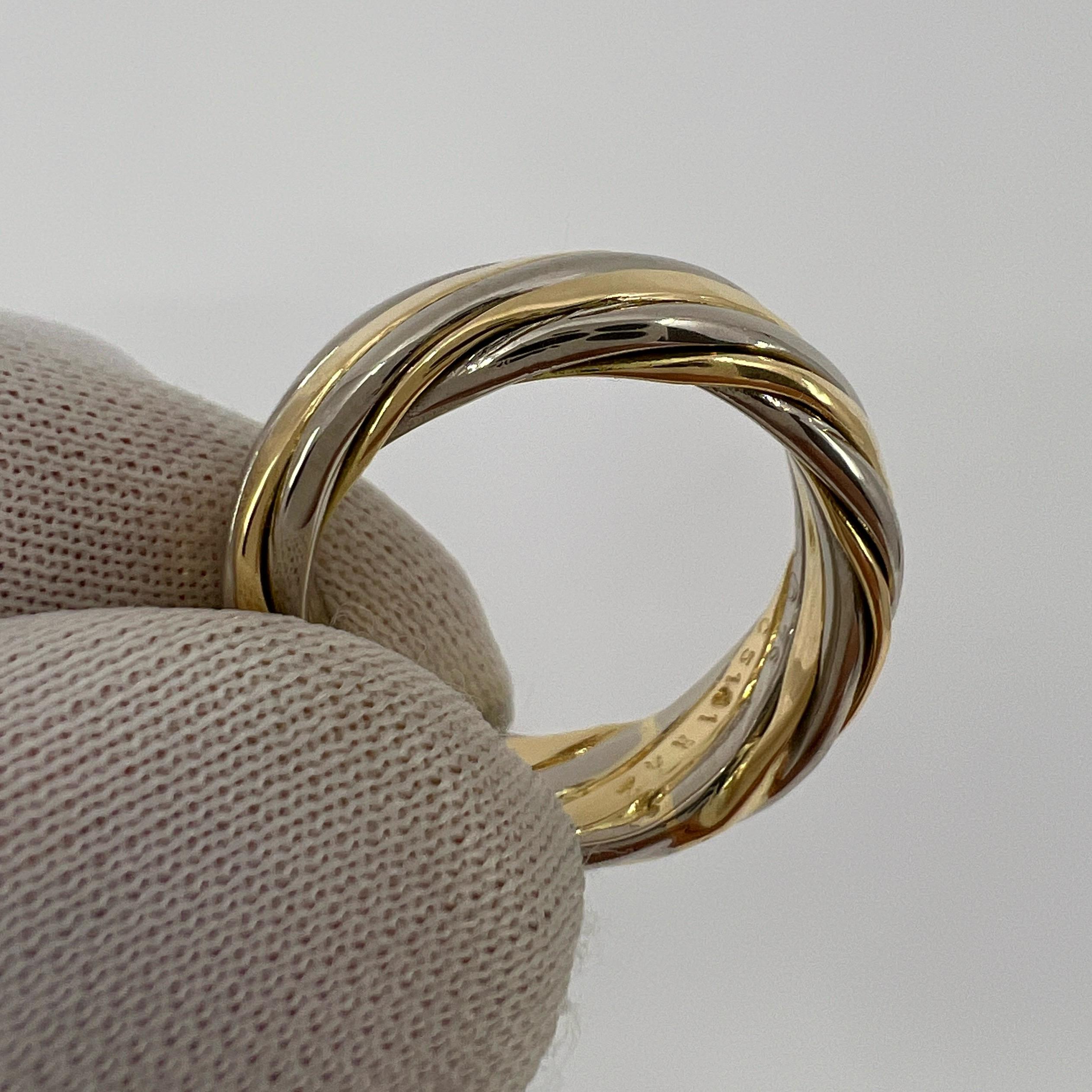 Women's or Men's Vintage Van Cleef & Arpels 18k White And Yellow Gold Twist Swirl Band Ring 6mm For Sale