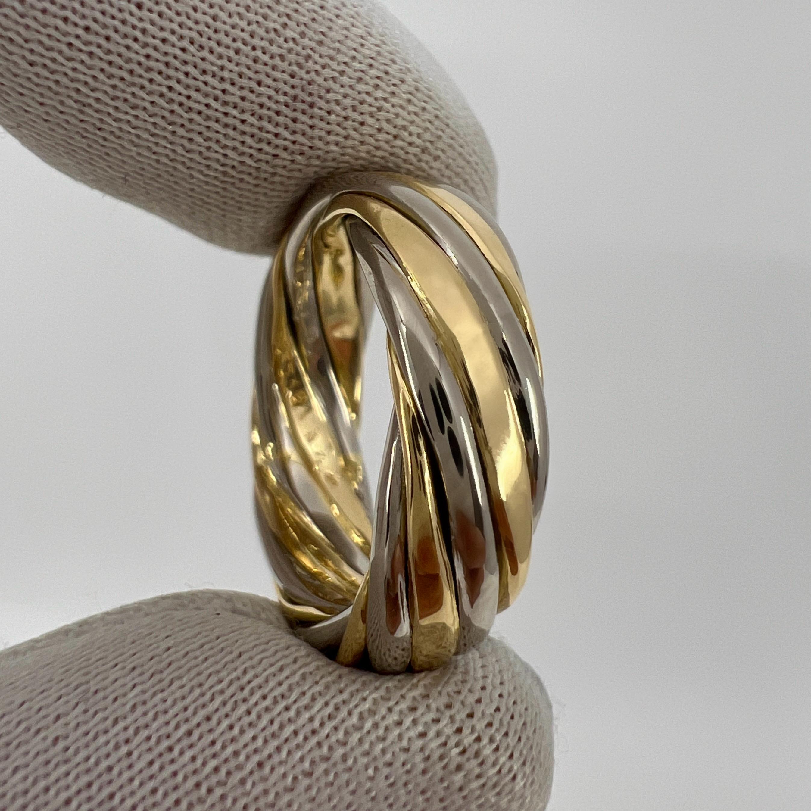 Vintage Van Cleef & Arpels 18k White And Yellow Gold Twist Swirl Band Ring 6mm For Sale 1