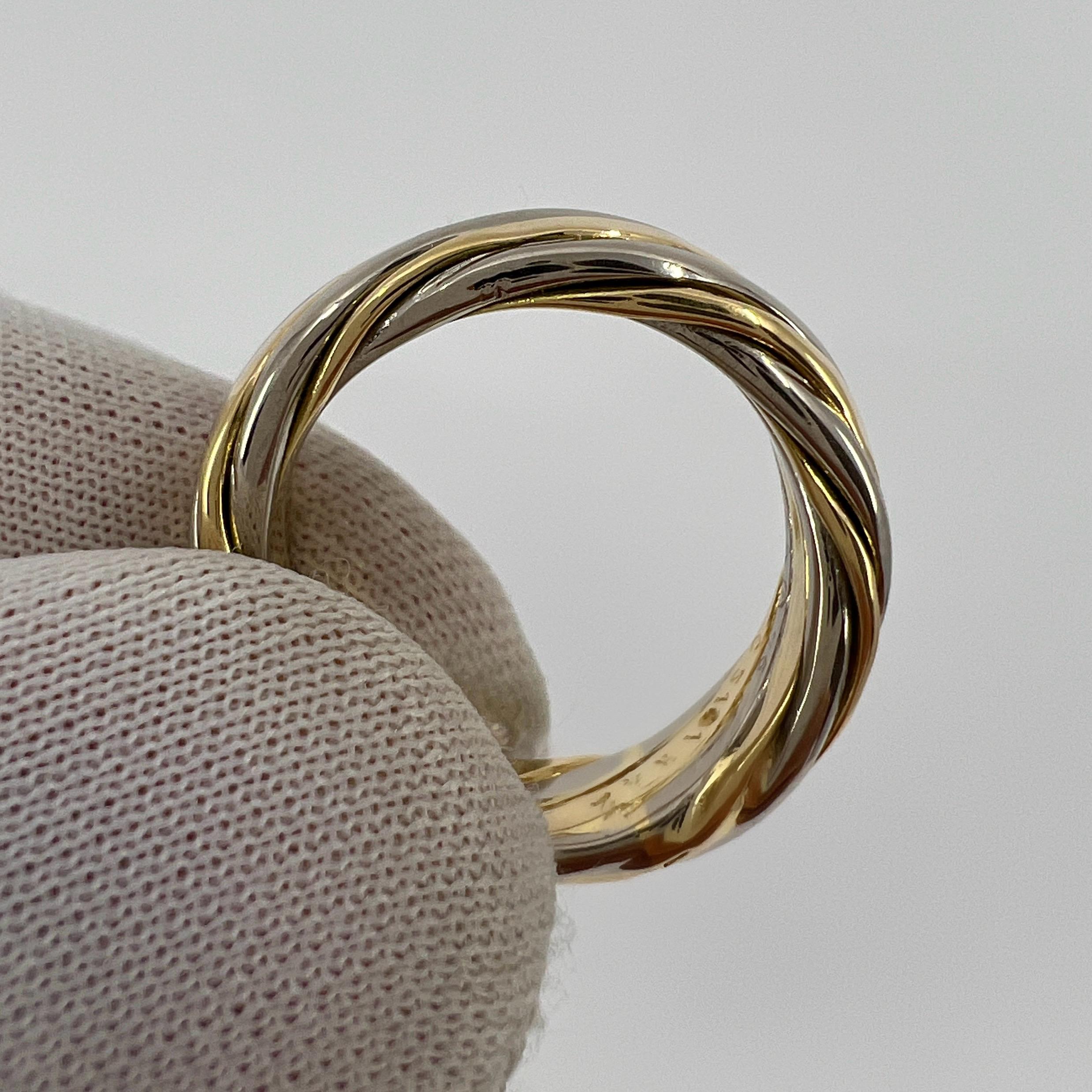 Vintage Van Cleef & Arpels 18k White And Yellow Gold Twist Swirl Band Ring 6mm 3
