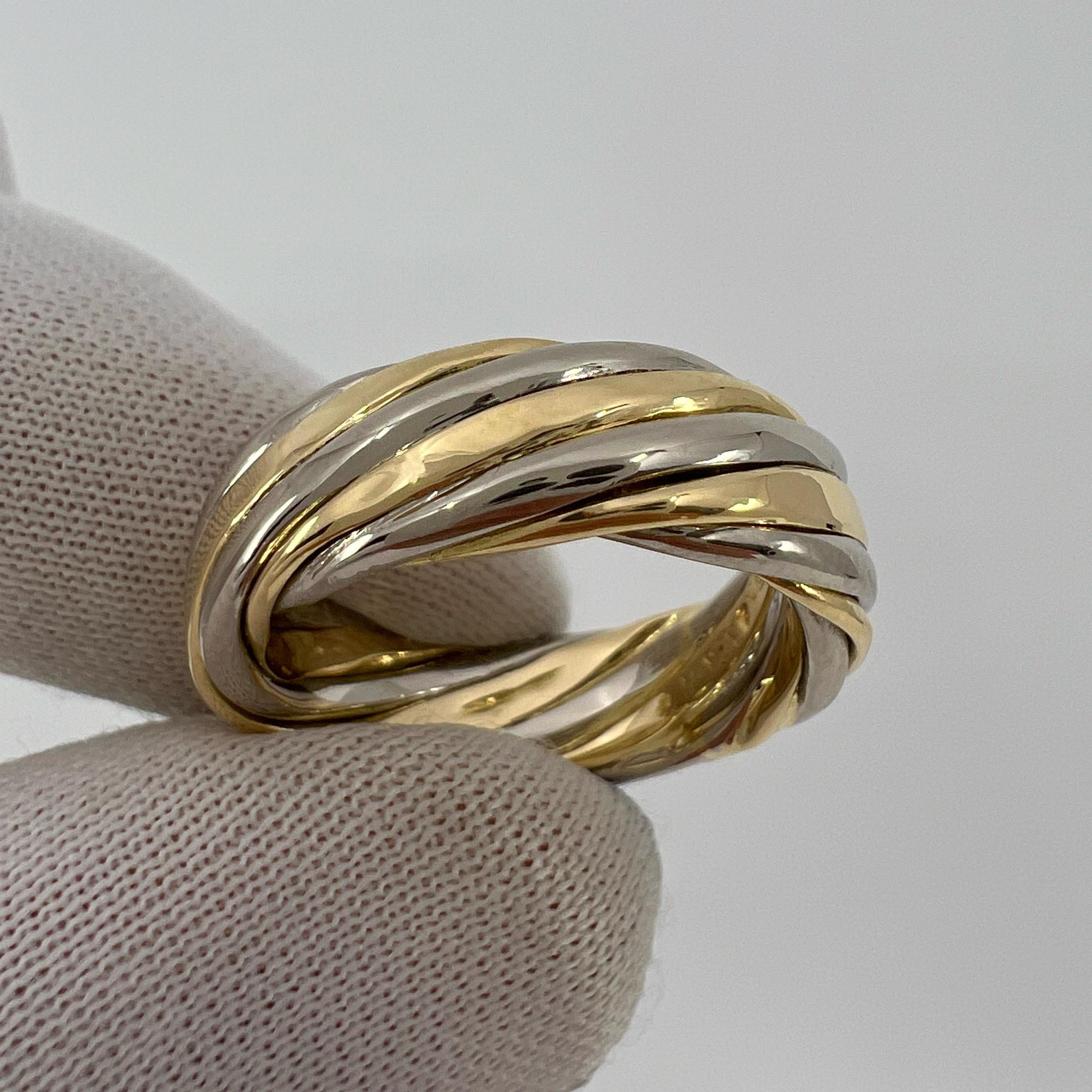 Vintage Van Cleef & Arpels 18k White And Yellow Gold Twist Swirl Band Ring 6mm 4