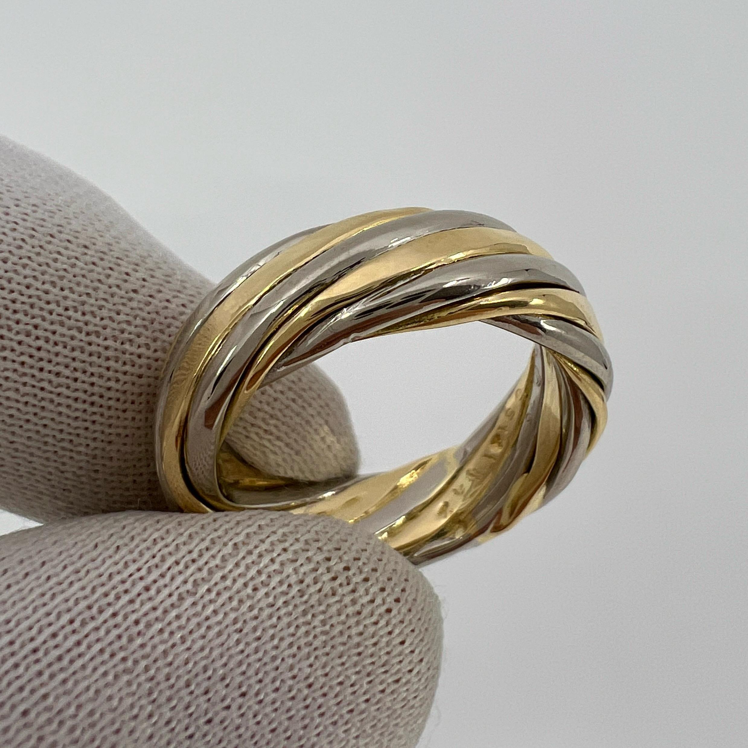 Vintage Van Cleef & Arpels 18k White And Yellow Gold Twist Swirl Band Ring 6mm For Sale 5