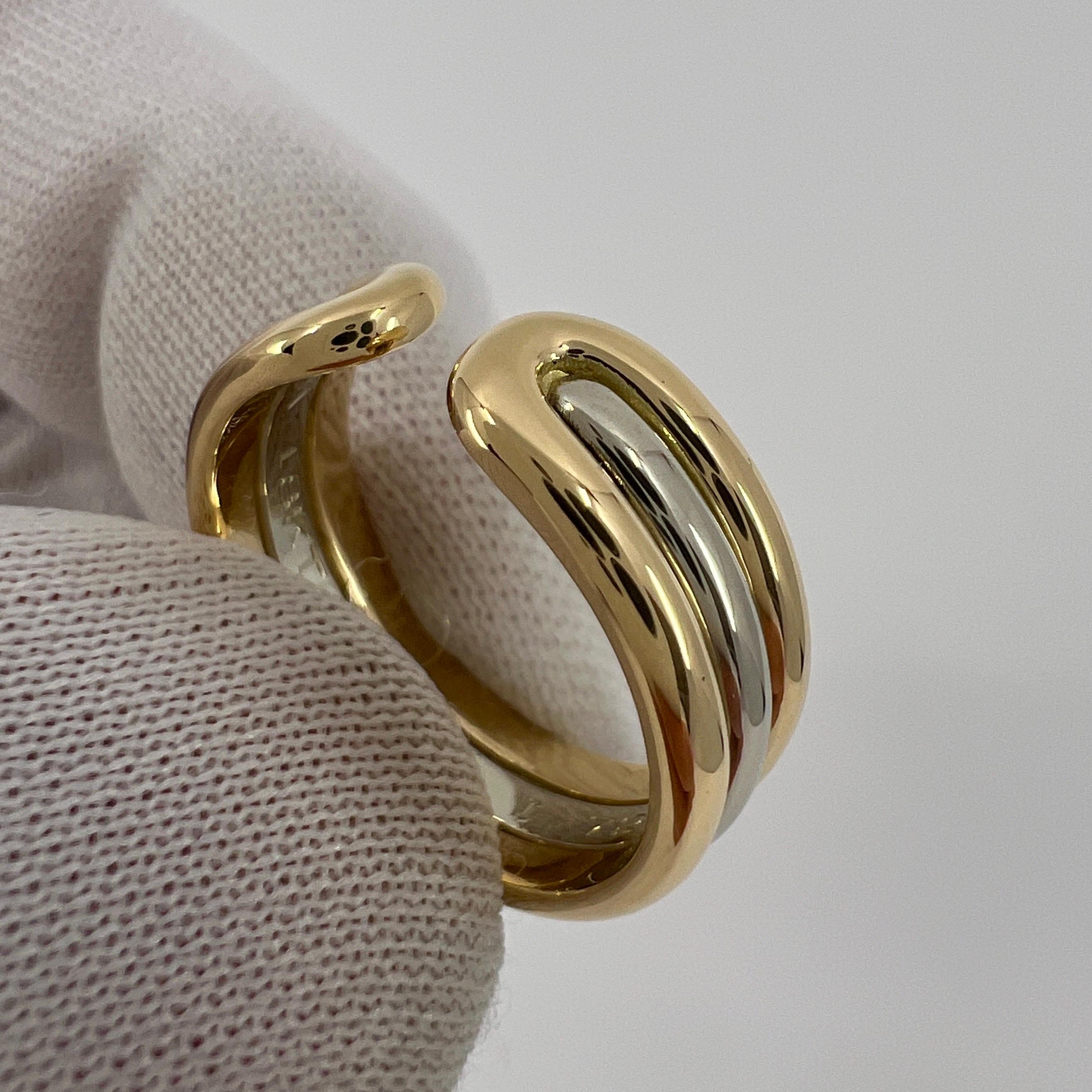 Vintage Van Cleef & Arpels 18k White & Yellow Gold Open Band Ring 6