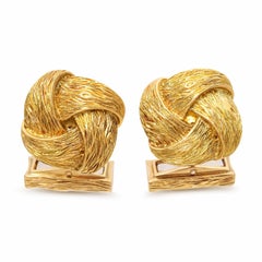 Gemelos vintage de Van Cleef & Arpels en oro amarillo de 18k con textura de corteza