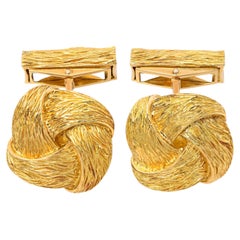 Gemelos vintage de Van Cleef & Arpels en oro amarillo de 18k con textura de corteza