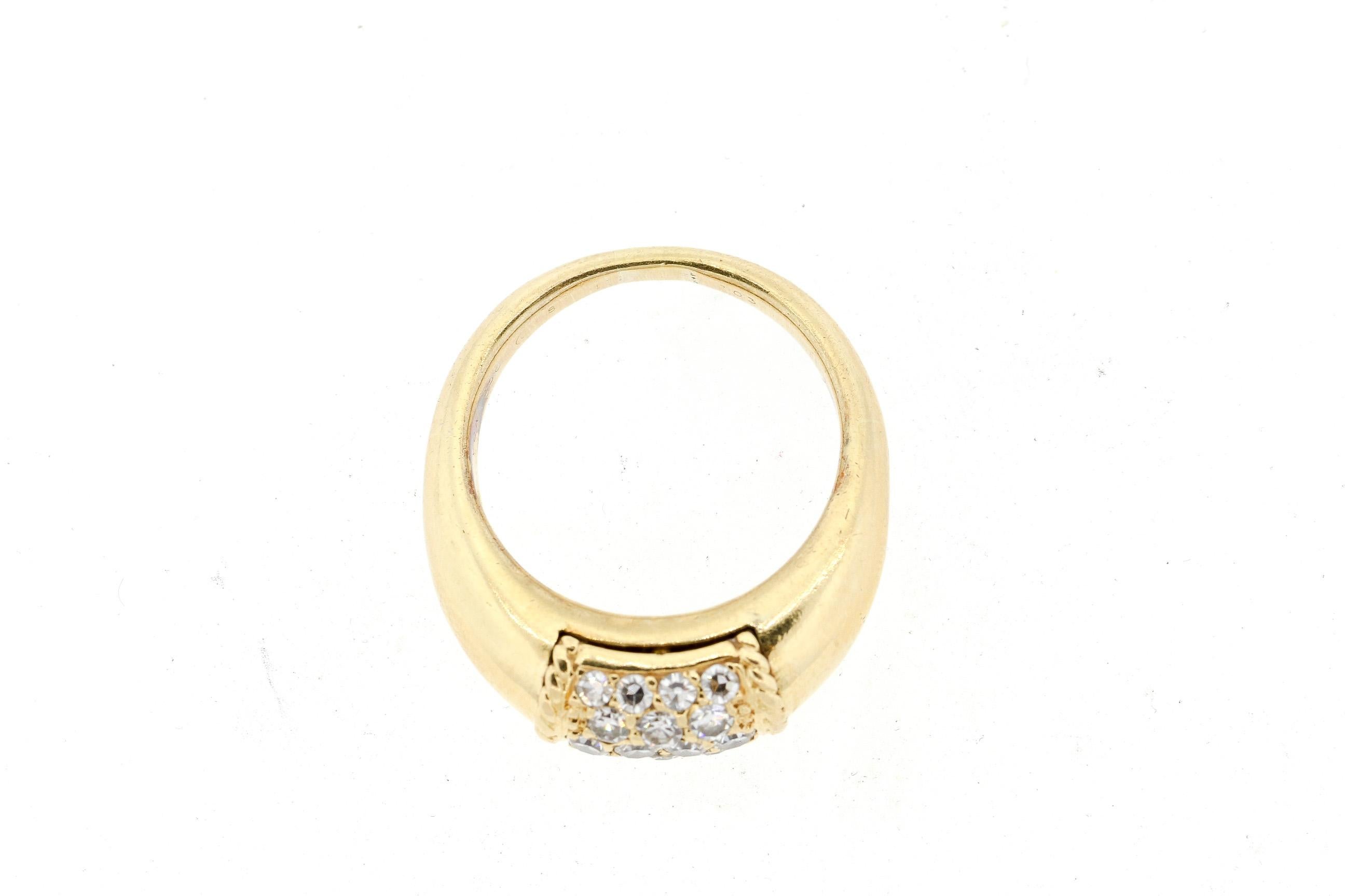 Women's or Men's Vintage Van Cleef & Arpels 18 Karat Yellow Gold Diamond “Philippines” Ring