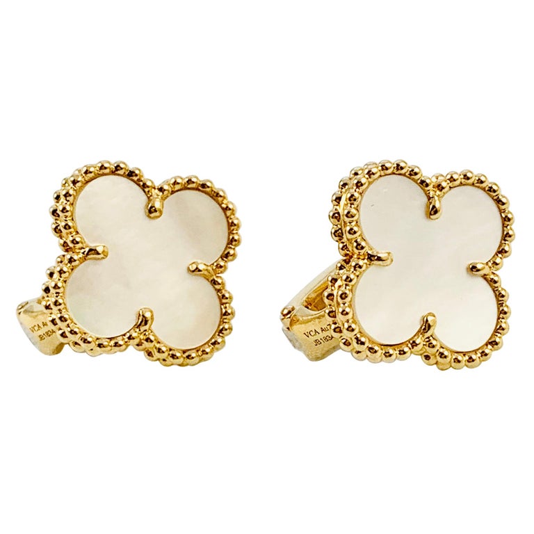 Van cleef pearl earrings clearance
