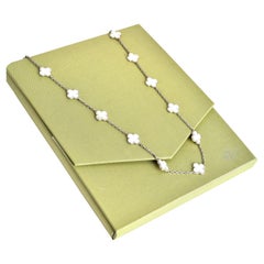 Vintage Van Cleef & Arpels  Alhambra 20 Motif Necklace – White Gold Mother of Pe